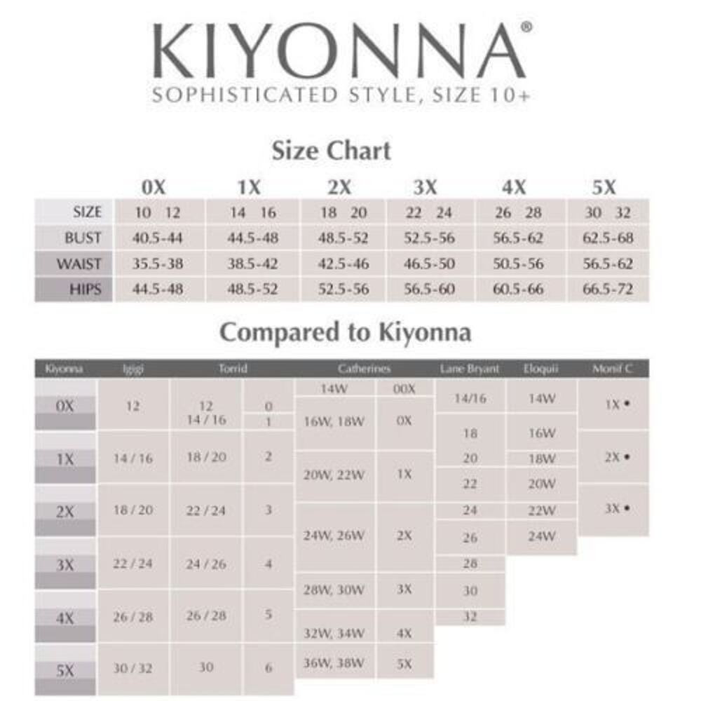 Kiyonna Top Promenade Style 1X Black Flutter Sleeves Empire Waistline Slimming - Picture 7 of 10